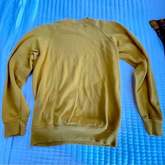 Vintage Women’s Sweatshirt Size S/M Mustard Yellow Crew Neck Retro Gym Casual - Picture 2 of 9